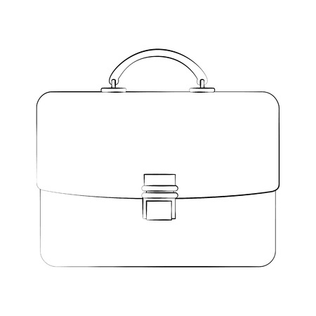 Black outline vector bag on white background.のイラスト素材