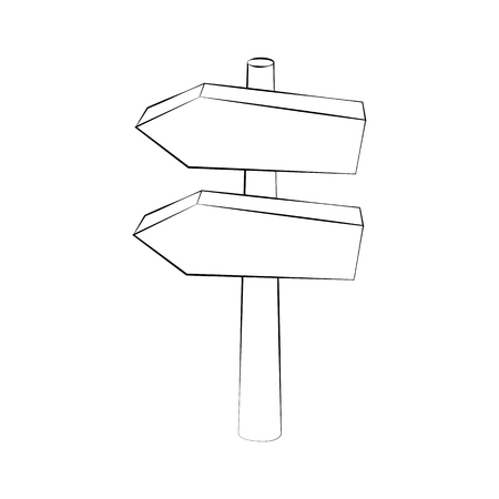 Black outline vector Signs on white background.のイラスト素材