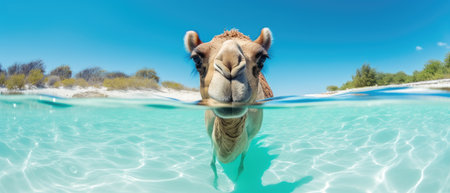 The camel is a dromedary camel, which is a species of camel that is found in Africa and Asia, Ai Generatedの素材
