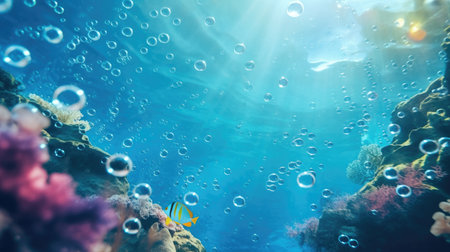 Exploring the underwater world is a thrilling adventure, with colorful marine life and hidden treasures waiting to be discovered. Ai Generated.の素材