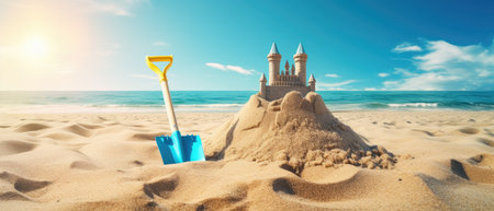 Embark on a memorable holiday journey with a stunning ocean and sea background, setting the scene for your summer escape, Ai Generated.の素材