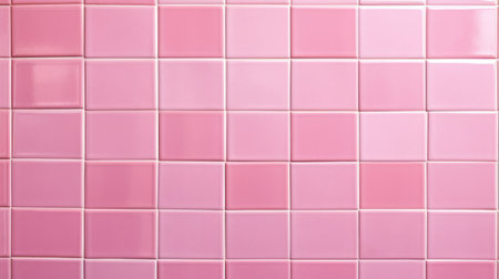 Pink chequered tile wall, ideal for bathroom floor and background textures, Ai Generatedの素材