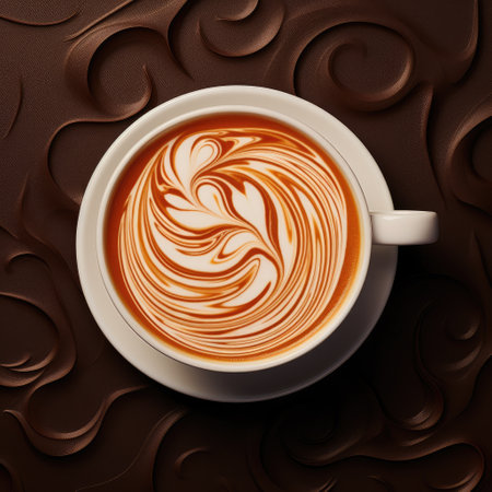 The cappuccino is a rich, creamy coffee drink with a layer of foamed milk on top, Ai Generatedの素材