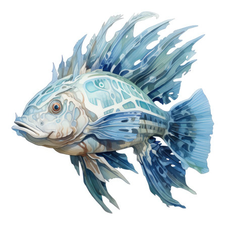 A fish beautifully captured in a photograph, contrasting a white background, Ai Generatedの素材