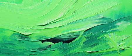 A neon green explosion of color and texture in acrylic or oil paint, Ai Generatedの素材