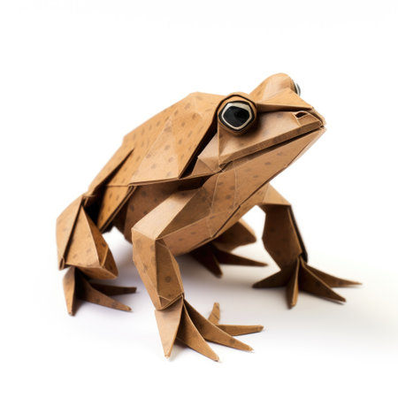 Vibrant Paper toad, Stunning Origami Pet Design, Creative Polygon Art, Ai Generatedの素材