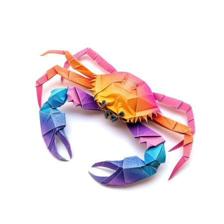 Vibrant Paper deer, Stunning Origami Pet Design, Creative Polygon Art, Ai Generatedの素材