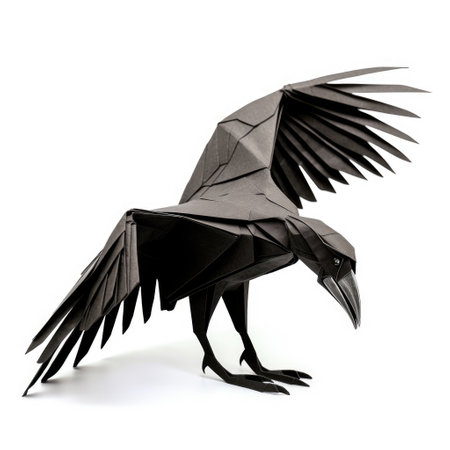 Vibrant Paper vulture, Stunning Origami Pet Design, Creative Polygon Art, Ai Generatedの素材