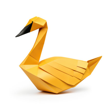 Vibrant Paper goose, Stunning Origami Pet Design, Creative Polygon Art, Ai Generatedの素材