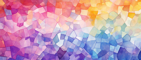 An abstract watercolor painting with a colorful mosaic texture background, infusing artistry and vibrancy, Ai Generated.の素材