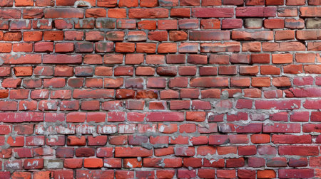 Dive into the timeless appeal of a panoramic texture showcasing a red brick wall. Ai Generated.の素材