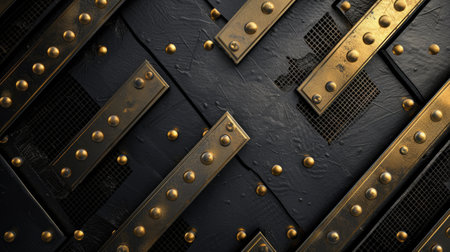 Black and gold metal textures converge, crafting a chic and sophisticated backdrop, Ai Generated.の素材