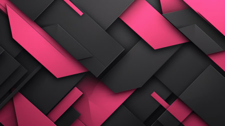 Geometric elegance unfolds in a black and pink backdrop, creating a vibrant visual experience, Ai Generated.の素材