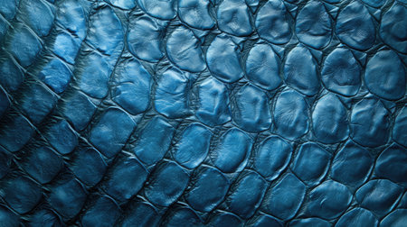 Dragon-scale-inspired texture adorns a captivating blue leather background, blending luxury with mystique, Ai Generated.の素材