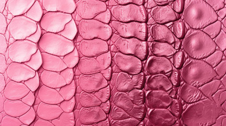 Reptilian allure adorns a pink leather background, blending texture with captivating elegance, Ai Generated.の素材