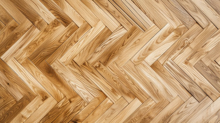 A light wooden floor background features a classic parquet wood texture, enhancing interiors. Elegant, Ai Generated.の素材