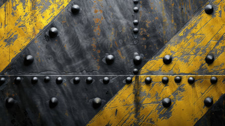 Black and yellow metallic elements meld, creating a powerful and dynamic backdrop, Ai Generated.の素材
