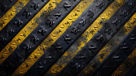 Black and yellow metallic elements meld, creating a powerful and dynamic backdrop, Ai Generated.の素材