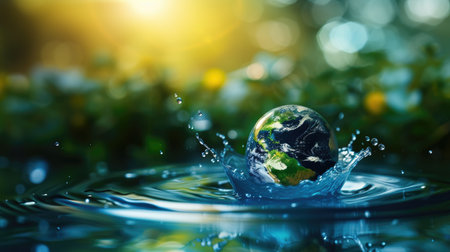 On Earth Day, embrace our globe, renewing commitment to safeguard our Mother Earth, Ai Generated.の素材