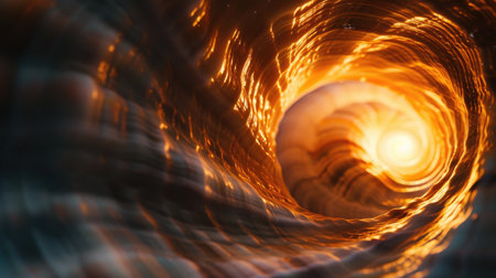 Close-up of a luminous shell, showcasing its intricate details and inner radiance. Ai Generated.の素材