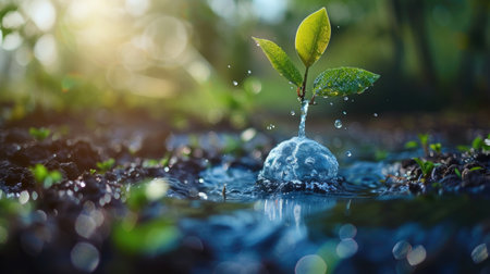 cology meets World Water Day, spotlighting the vital connection for a sustainable global environment, Ai Generated.の素材