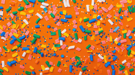 Enhance your banner with a vibrant background of trendy colorful sprinkles. Ai Generatedの素材