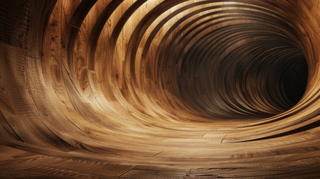 Serene beauty in the gentle curves of wooden background. Ai Generated.の素材