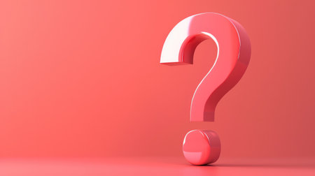 Question mark stands alone against a pristine background, embodying simplicity and inquiry, Ai Generated.の素材