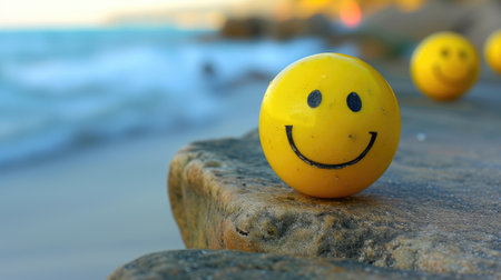 Spread smiles with cheerful emoticons, Ai Generated.の素材