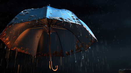 Raindrops playfully splash on the surface, crafting a rhythmic melody, a harmonious rainfall, Ai Generated.の素材