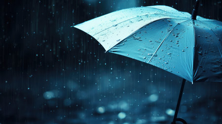Raindrops playfully splash on the surface, crafting a rhythmic melody, a harmonious rainfall, Ai Generated.の素材