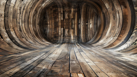 Serene beauty in the gentle curves of wooden background. Ai Generated.の素材