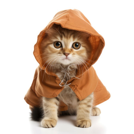 Experience the charm of a cat in a playful costume. Whiskers and whimsy, Ai Generated.の素材
