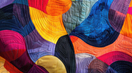 Modern wall art with quilted texture showcasing an abstract design. Ai Generatedの素材