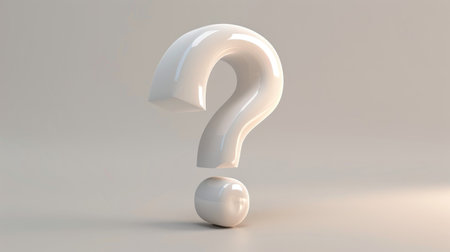 Question mark stands alone against a pristine background, embodying simplicity and inquiry, Ai Generated.の素材