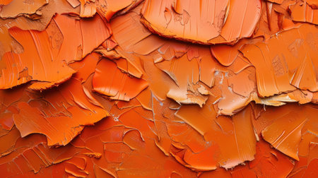 Rough and textured orange plaster facade wall creates a unique background. Ai Generatedの素材