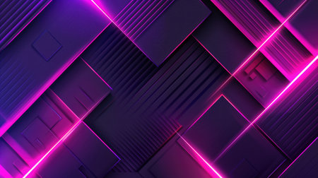 Neon accents adorn an abstract geometric background, Ai Generated.の素材