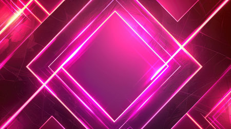 Neon accents adorn an abstract geometric background, Ai Generated.の素材