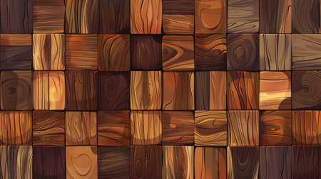Enhance your design with a wood tile flooring illustration, perfect for backgrounds, Ai Generated.の素材
