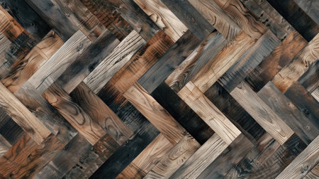Enhance your design with a wood tile flooring illustration, perfect for backgrounds, Ai Generated.の素材