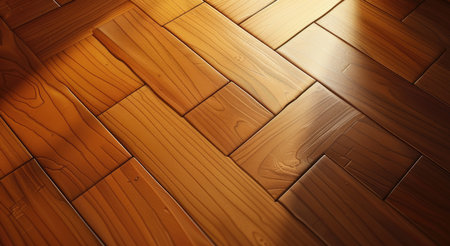 Enhance your design with a wood tile flooring illustration, perfect for backgrounds, Ai Generated.の素材