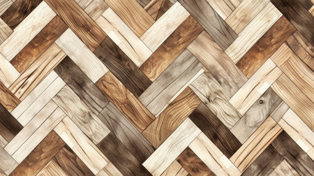 Enhance your design with a wood tile flooring illustration, perfect for backgrounds, Ai Generated.の素材