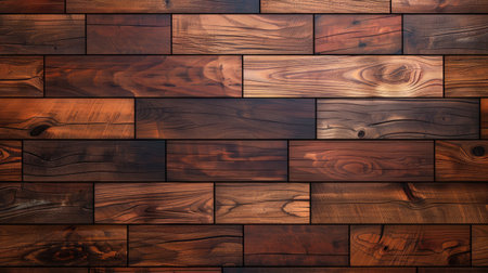 Enhance your design with a wood tile flooring illustration, perfect for backgrounds, Ai Generated.の素材