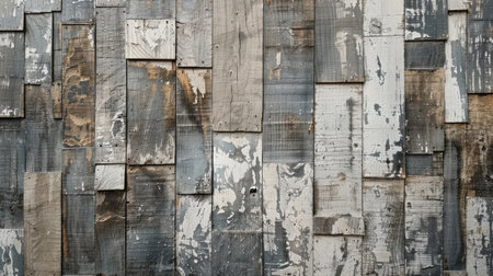 Wooden nostalgia in a brown-washed vintage wood background, Ai Generated.の素材