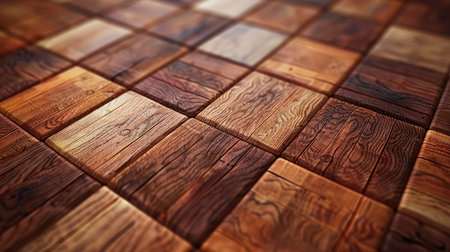 Enhance your design with a wood tile flooring illustration, perfect for backgrounds, Ai Generated.の素材