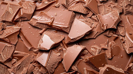 Indulge in the velvety texture of milk chocolate pieces, Ai Generated.の素材