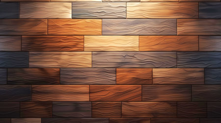Enhance your design with a wood tile flooring illustration, perfect for backgrounds, Ai Generated.の素材