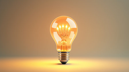 Explore the essence of creativity a light bulb filled with ideas. Minimal concept. Ai Generated.の素材