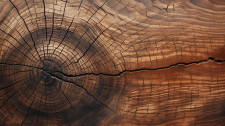 Explore the natural allure of a textured wooden cut surface. Ai Generatedの素材