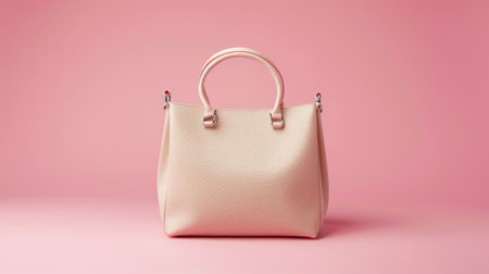Explore fashion with a stylish women's bag, showcased against a trendy pink backdrop. Ai Generated.の素材